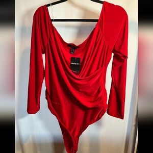 ruched v neck bodysuit